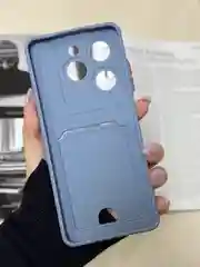 Синий меланж чехол для Infinix Hot 40i, Smart 8/8 Pro, Tecno Spark 20C / GO 2024 с карманом для карты