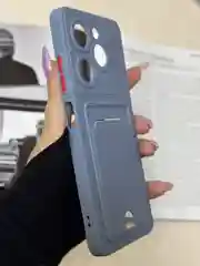 Синий меланж чехол для Infinix Hot 40i, Smart 8/8 Pro, Tecno Spark 20C / GO 2024 с карманом для карты