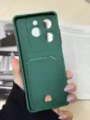 Тёмно-зелёный чехол для Infinix Hot 40i, Smart 8/8 Pro, Tecno Spark 20C / GO 2024 с карманом для карты