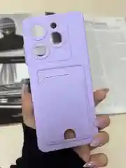 Лавандовый чехол для Infinix Hot 40i, Smart 8/8 Pro, Tecno Spark 20C / GO 2024 с карманом для карты