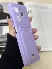 Лавандовый чехол для Infinix Hot 40i, Smart 8/8 Pro, Tecno Spark 20C / GO 2024 с карманом для карты