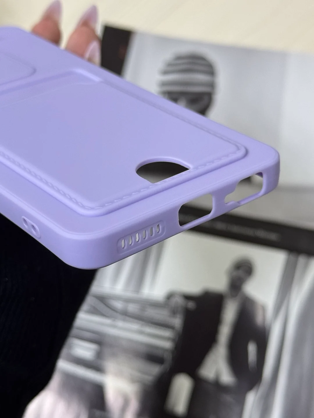 Лавандовый чехол для Infinix Hot 40i, Smart 8/8 Pro, Tecno Spark 20C / GO 2024 с карманом для карты