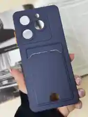 Темно-синий чехол для Infinix Hot 40i, Smart 8/8 Pro, Tecno Spark 20C / GO 2024 с карманом для карты