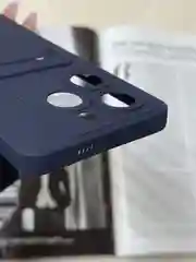 Темно-синий чехол для Infinix Hot 40i, Smart 8/8 Pro, Tecno Spark 20C / GO 2024 с карманом для карты