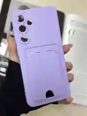 Лавандовый чехол для Samsung S24 FE с карманом для карты
