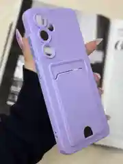 Лавандовый чехол для Samsung S24 FE с карманом для карты