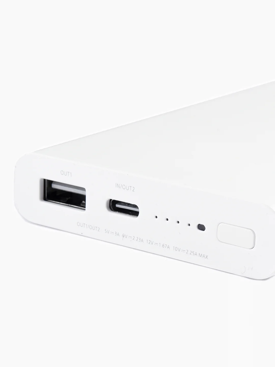 Белый внешний аккумулятор PowerBank 1W 10000 mAh с беспроводной зарядкой Повербанк