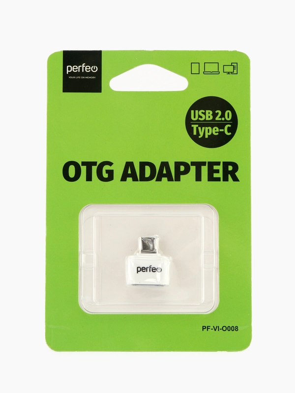 Perfeo adapter USB на Type-C c OTG (PF-VI-O008 White) белый