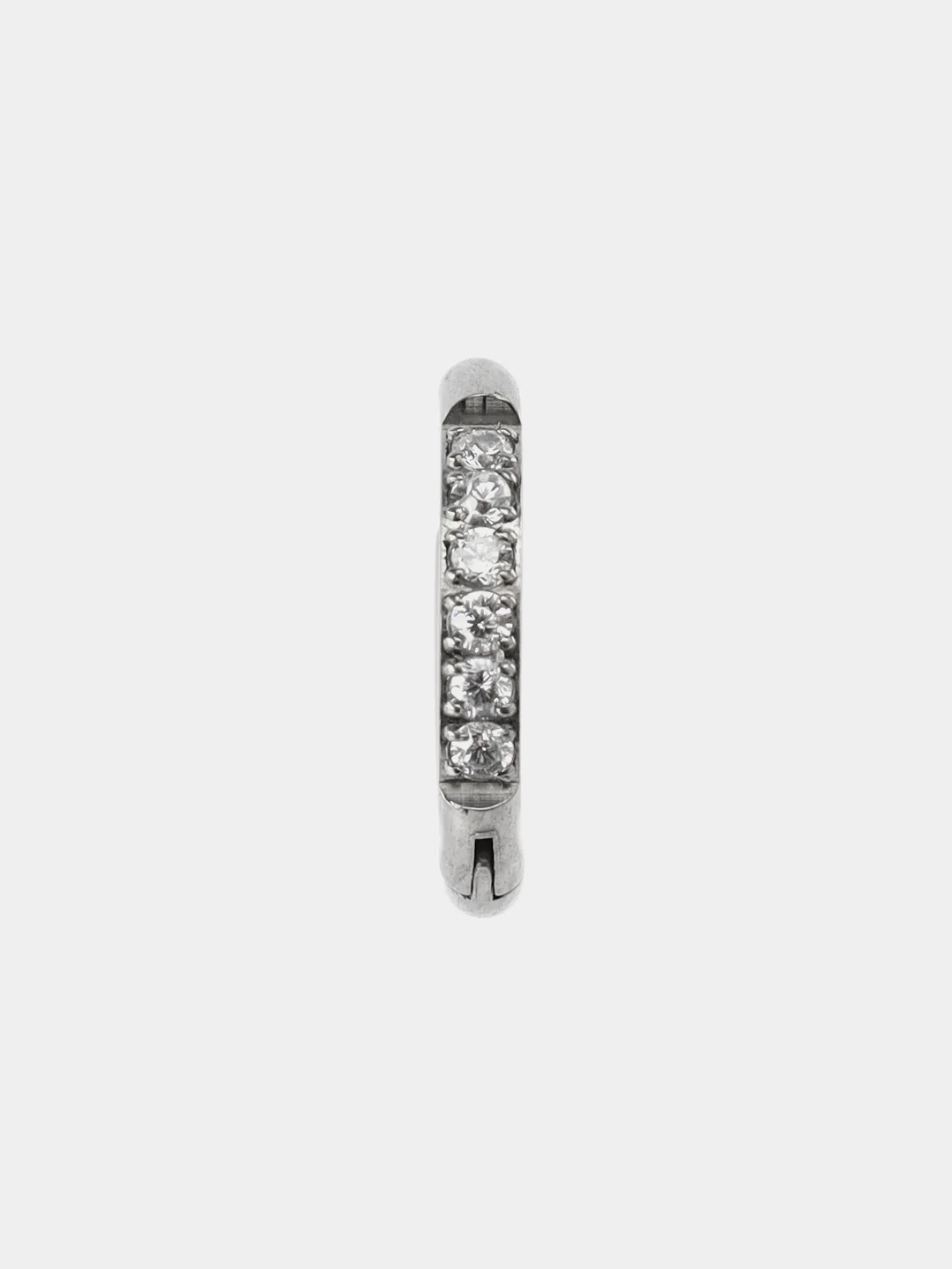 Ледяной кольцо-кликер для пирсинга, из титана, со стразами, серия "TITANIUM", для носа, уха