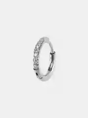 Ледяной кольцо-кликер для пирсинга, из титана, со стразами, серия "TITANIUM", для носа, уха