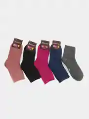 Разноцветный носки детские, подростковые, теплые, махровые, для девочки, 5 пар