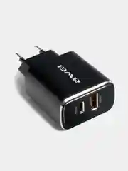 Черный зарядка для телефона Awei 20W Type-C + USB черный Блок питания PD7