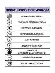 Вытяжной вентилятор 100 с обратным клапаном с москитной сеткой STANDARD 4S C