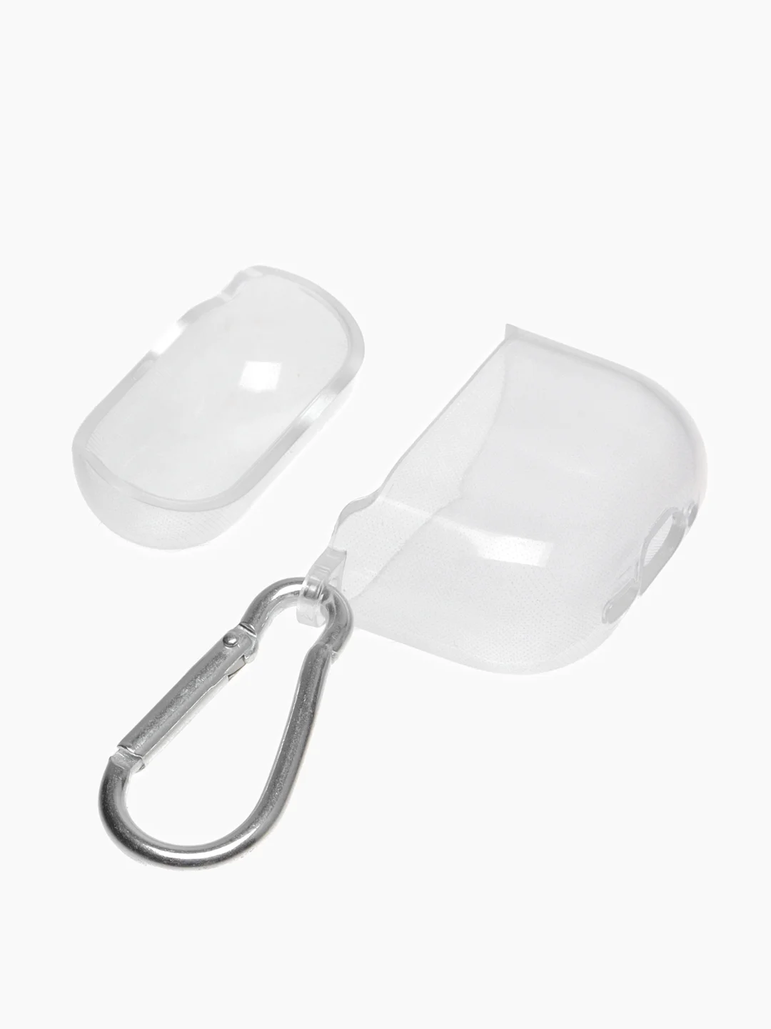 Чехол для наушников AirPods 4/Эйрподс 4, прозрачный силиконовый чехол с карабином