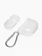 Чехол для наушников AirPods 4/Эйрподс 4, прозрачный силиконовый чехол с карабином