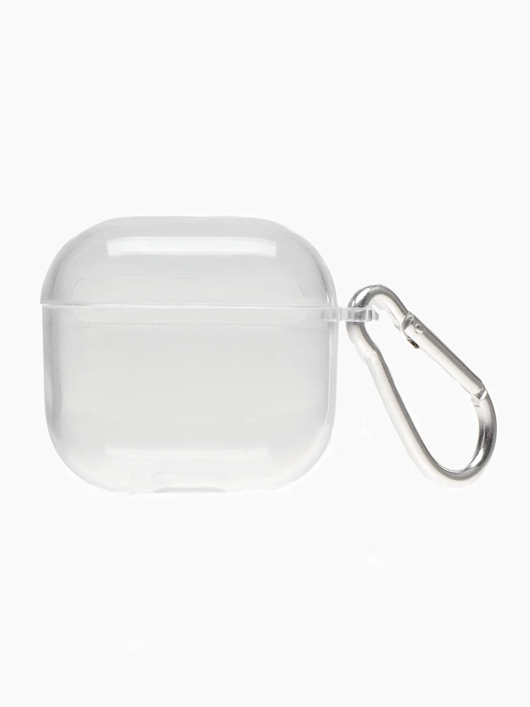 Чехол для наушников AirPods 4/Эйрподс 4, прозрачный силиконовый чехол с карабином