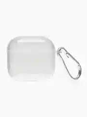 Чехол для наушников AirPods 4/Эйрподс 4, прозрачный силиконовый чехол с карабином