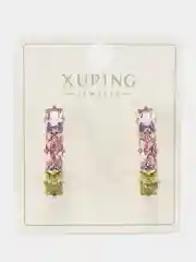 Конфетный серьги Xuping из медицинского золота, с переливающимися кристаллами