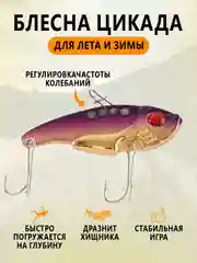 Аметистовый блесна Цикада зимняя и летняя, раттлин виб балансир