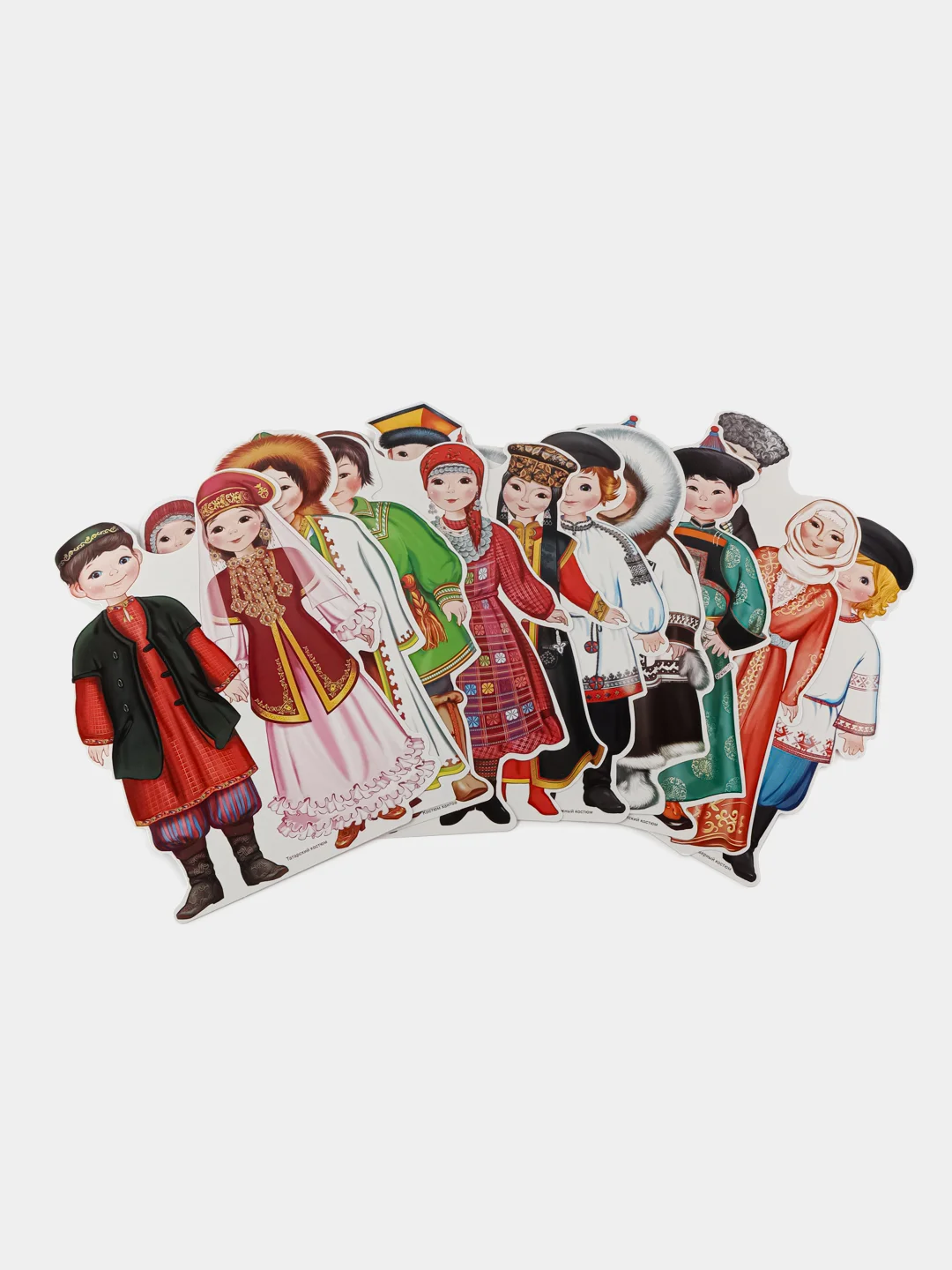 Комплект вырубных мини-плакатов со скотчем Костюмы народов России