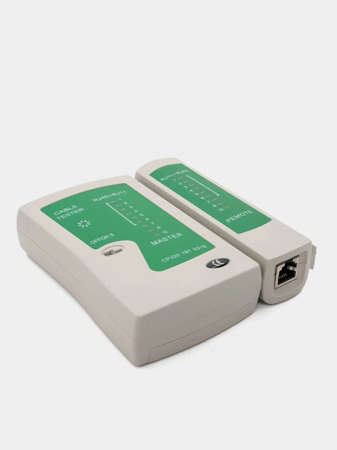 Белый тестер сетевого кабеля LAN RJ-45, RJ-12