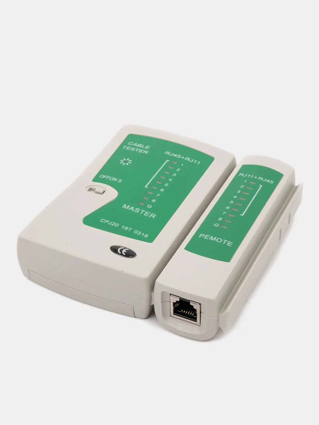 Белый тестер сетевого кабеля LAN RJ-45, RJ-12