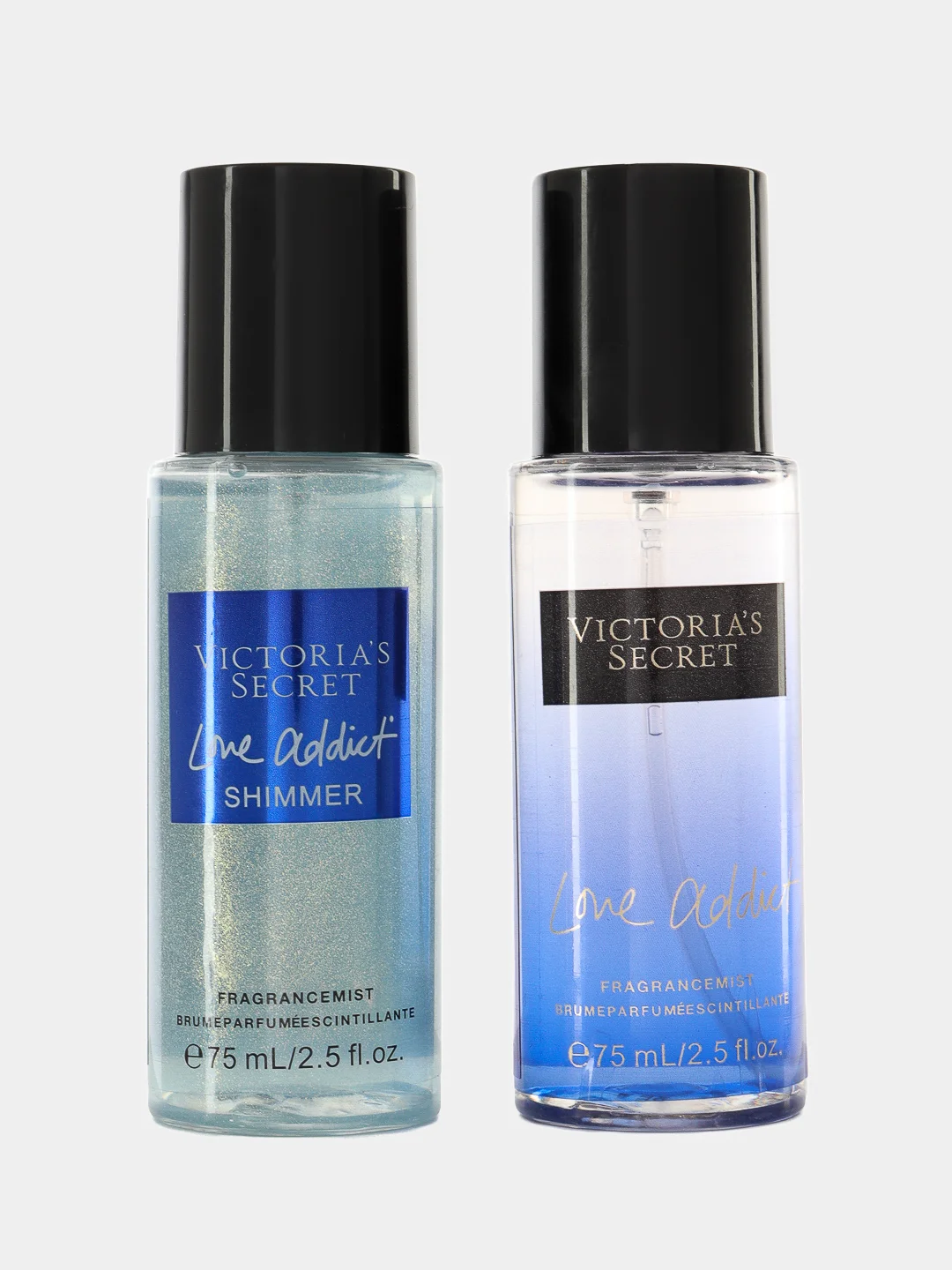 Аметистовый спрей для тела, парфюмированный, подарочный набор Victoria Secret I love shimmer, 2 штуки