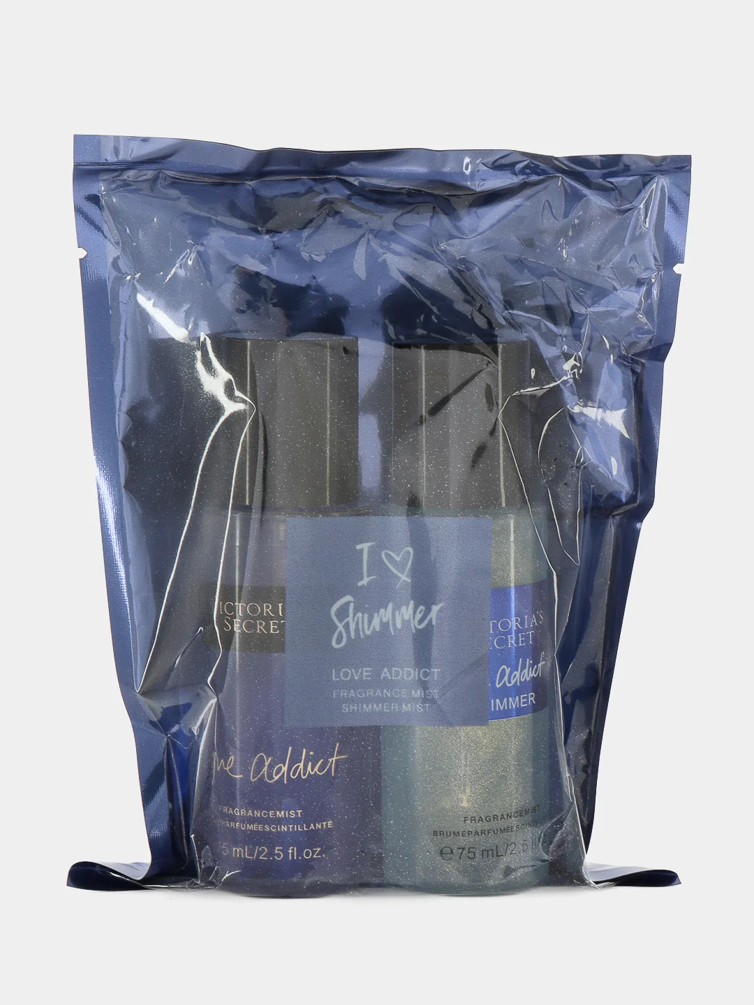 Аметистовый спрей для тела, парфюмированный, подарочный набор Victoria Secret I love shimmer, 2 штуки