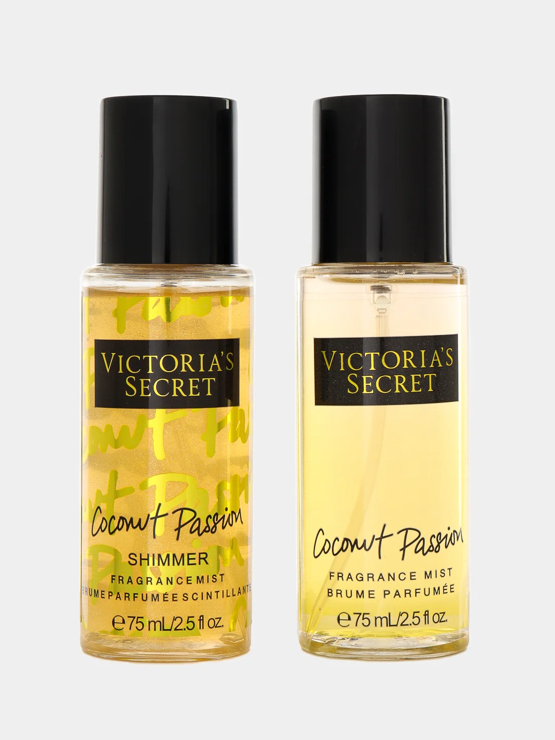 Золотой спрей для тела, парфюмированный, подарочный набор Victoria Secret I love shimmer, 2 штуки