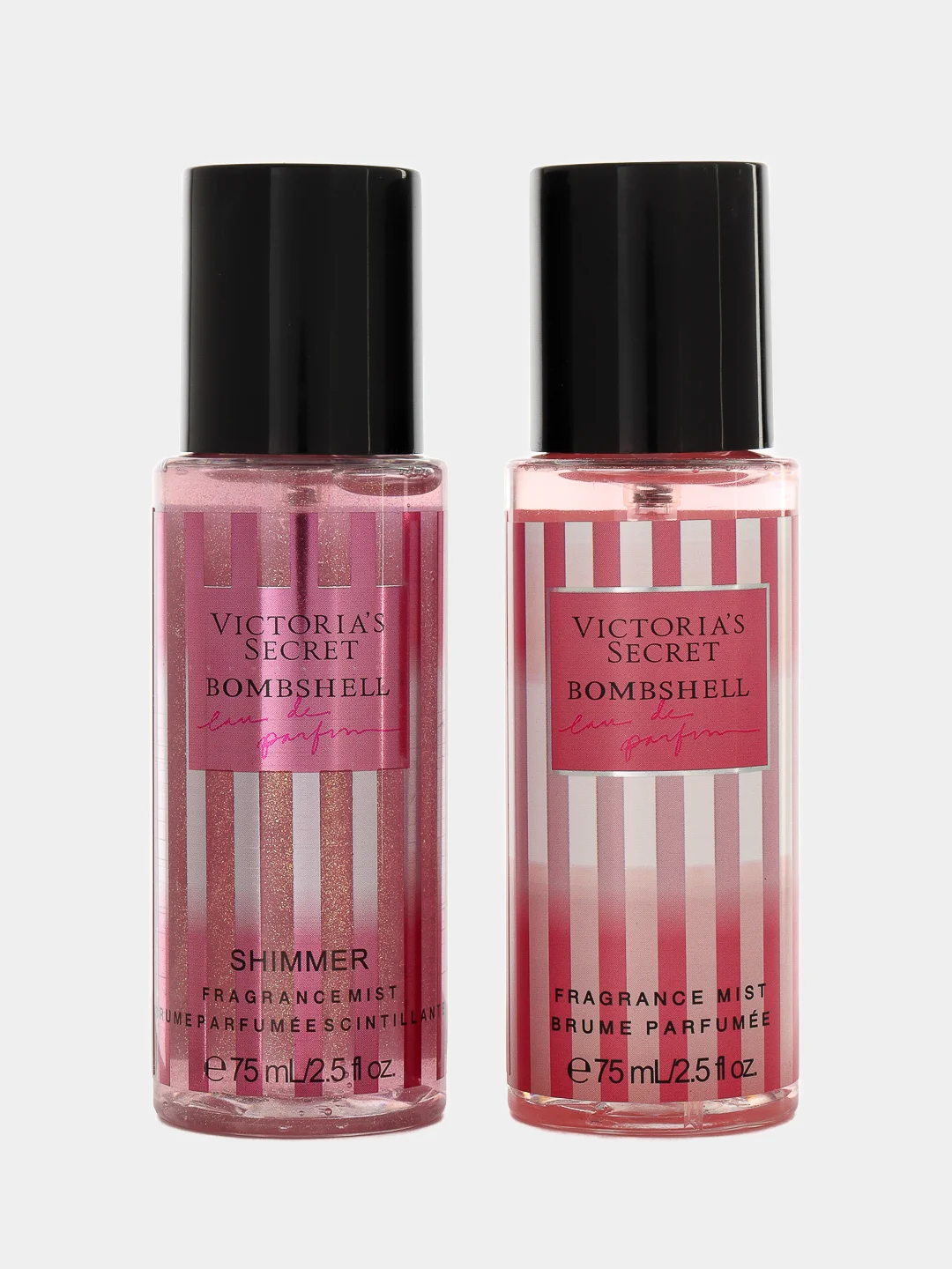 Тёмно-розовый спрей для тела, парфюмированный, подарочный набор Victoria Secret I love shimmer, 2 штуки