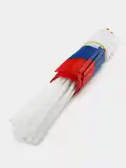 Оптом. Флаг России с гербом, 14 х 21 см, шток 30см (по 1,6,12,24,36,48шт) полиэфирный шёлк