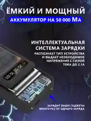 Повербанк 50000 / внешний аккумулятор с быстрой зарядкой, power bank 22.5W