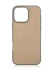 Бежевый люксовый чехол для iPhone 16 Pro Max алькантара ROSCO, замшевый, силиконовая окантовка