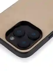 Бежевый люксовый чехол для iPhone 16 Pro Max алькантара ROSCO, замшевый, силиконовая окантовка