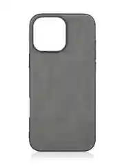 Серый люксовый чехол для iPhone 16 Pro Max алькантара ROSCO, замшевый, силиконовая окантовка