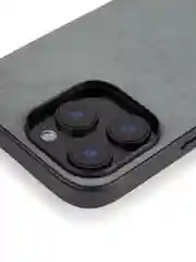 Серый люксовый чехол для iPhone 16 Pro Max алькантара ROSCO, замшевый, силиконовая окантовка