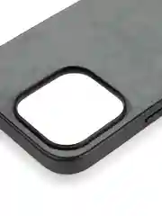 Серый люксовый чехол для iPhone 16 Pro Max алькантара ROSCO, замшевый, силиконовая окантовка