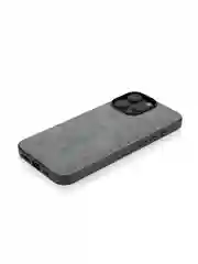 Серый люксовый чехол для iPhone 16 Pro Max алькантара ROSCO, замшевый, силиконовая окантовка