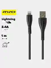 Кабель Lightning Apple 8pin черный 2,5A/5V для смартфонов Awei CL-115L