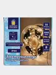 Гирлянда светодиодная нить Золотая Сказка, 591359, уличная новогодняя от сети на елку 35 м