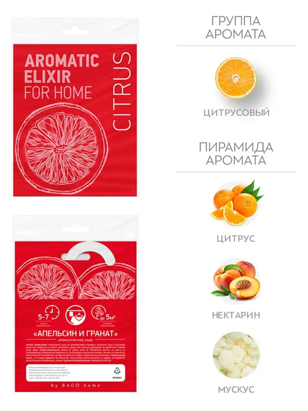 Саше ароматическое для дома  Апельсин и гранат