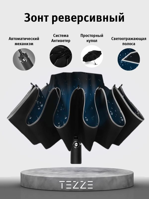 Зонт реверсивный