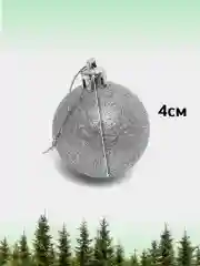 Серебряный елочные шары, елочные игрушки, набор новогодних шаров для елки в тубе, 4 см, 12 штук