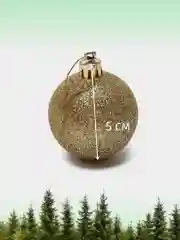 Золотой набор новогодних шаров для елки в тубе, 5 см, 12 штук