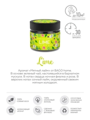 Мятный лайм BAGO home Ароматическая свеча в стекле 80 г