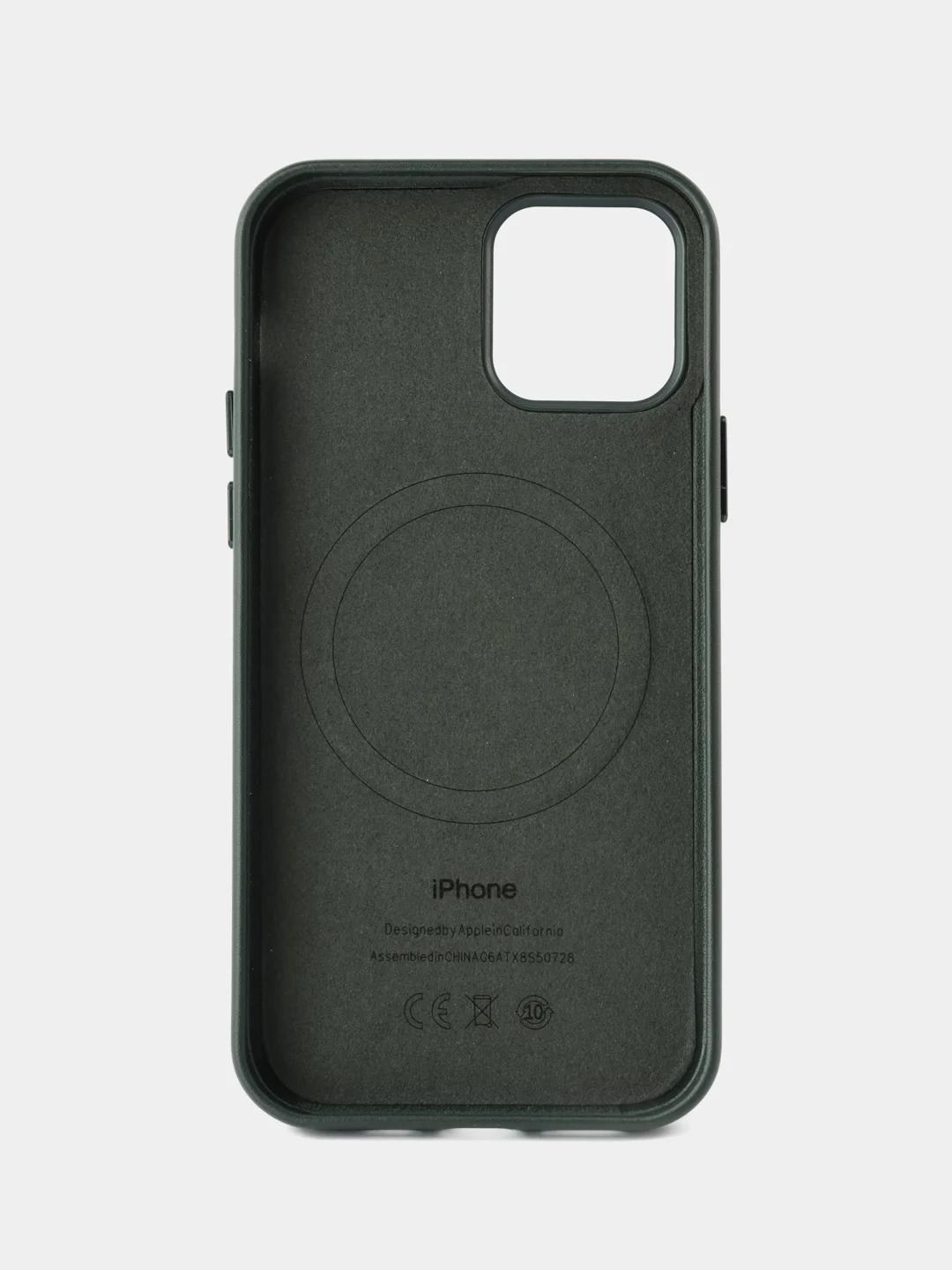 Зеленый кожаный чехол Leather Case для iPhone  12/12 Pro с функцией MagSafe