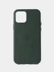 Зеленый кожаный чехол Leather Case для iPhone  12/12 Pro с функцией MagSafe