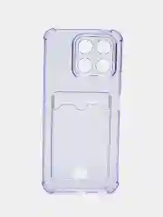 Лавандовый чехол для Honor X8B (Хонор Х8б),с карманом для карт, прозрачный
