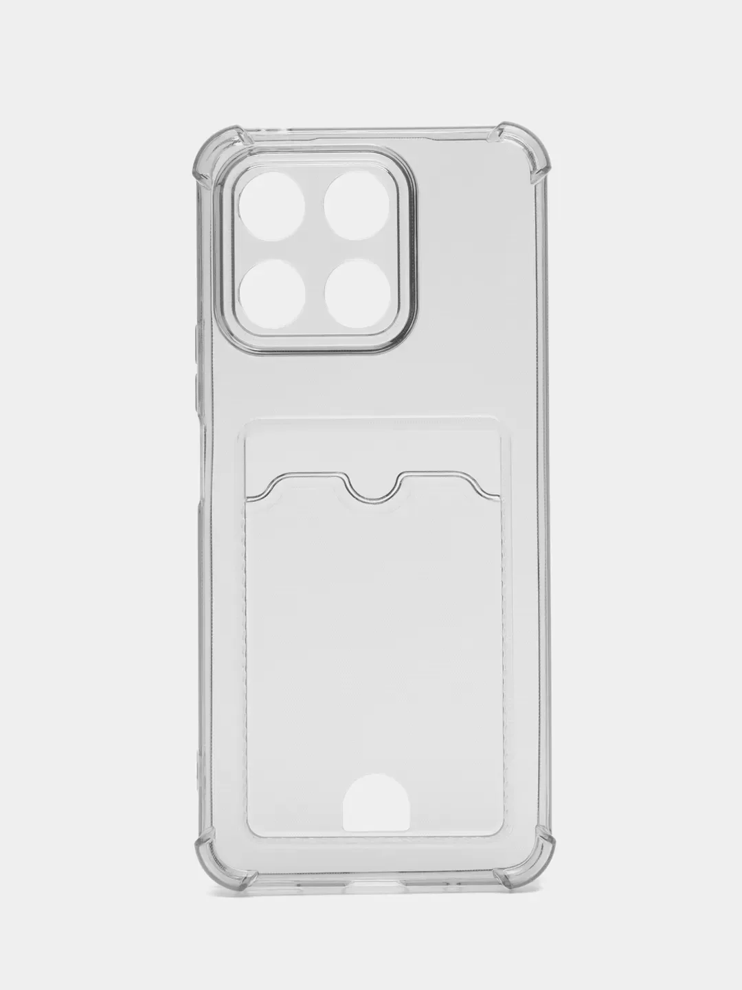 Тёмно-серый чехол для Honor X8B (Хонор Х8б),с карманом для карт, прозрачный