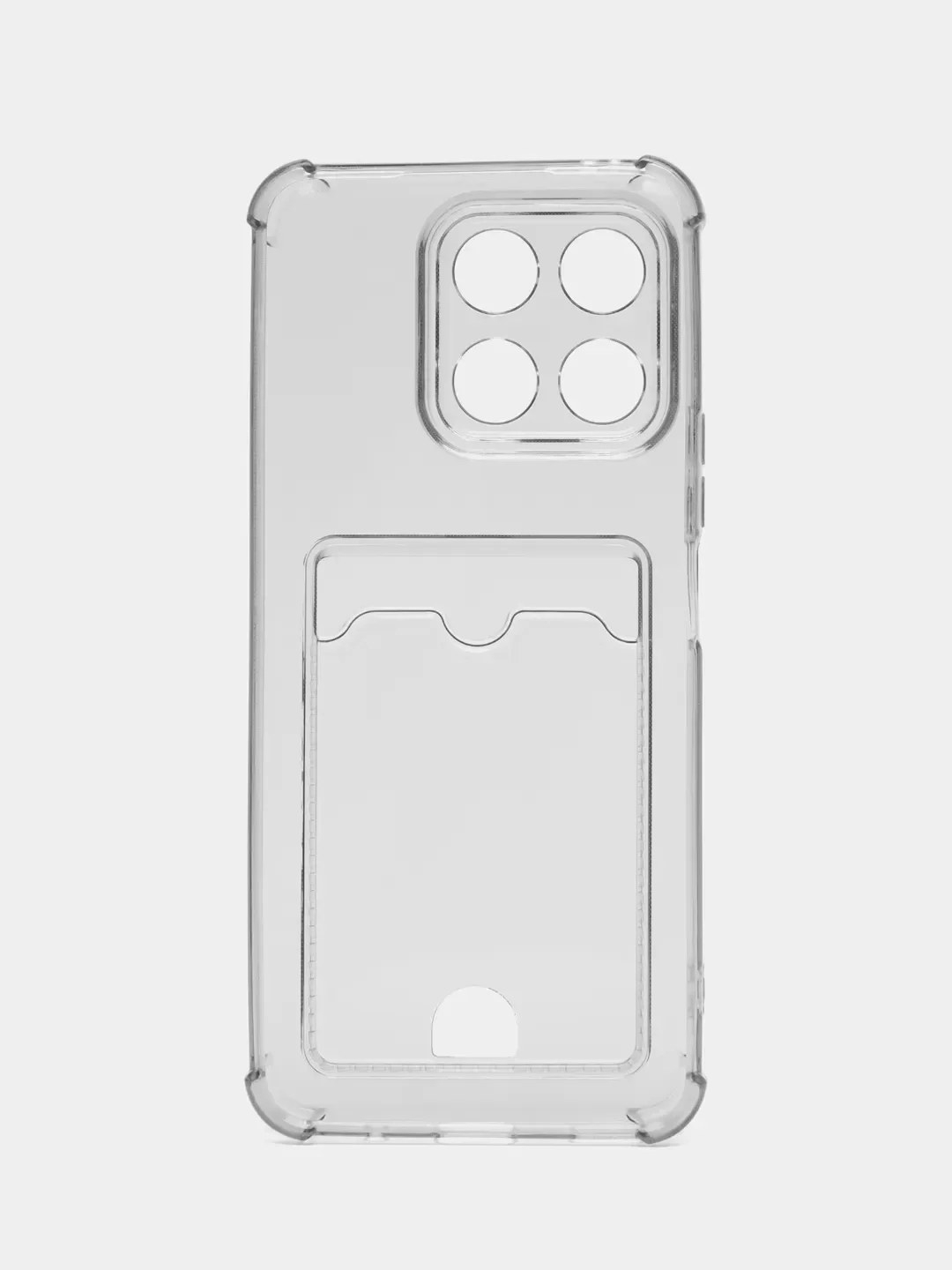 Тёмно-серый чехол для Honor X8B (Хонор Х8б),с карманом для карт, прозрачный